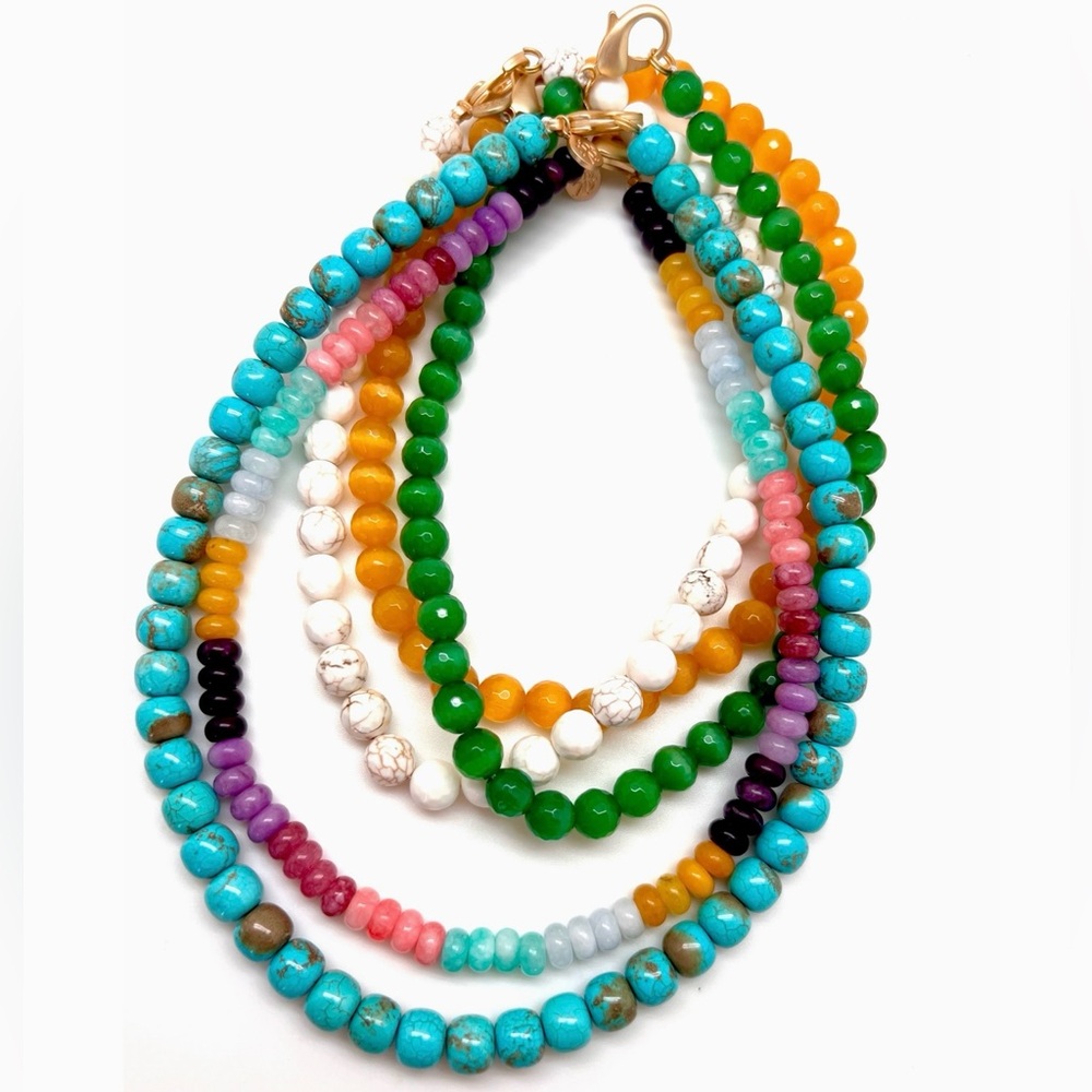 KARLI BUXTON $88 Stone Strand Bead Necklace Mustard Agate NWT - Picture 6 of 7
